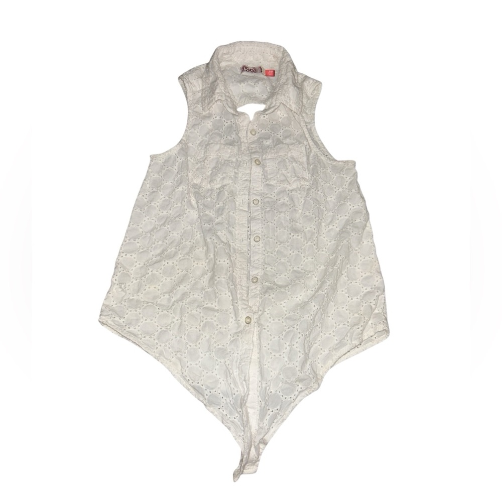 White Sleeveless Kids Shirt